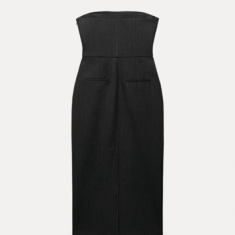 ZW ZARA COLLECTION STRAPLESS DRESS GRAY Midi Dress gray - Picture 16 of 16